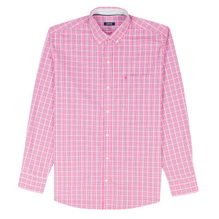 Thumbnail 3: IZOD IZOD Men's Performance Deep Rose Plaid Button Down Shirt 