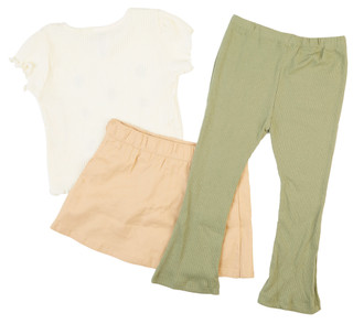 Thumbnail 2: Little Lass Little Lass Little Girls 3-piece Top, Skort, Pants 