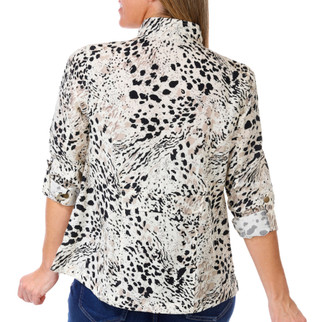 Thumbnail 2: Erin London Erin London Petite Long Sleeve Snap Front Crinkle Jacket 