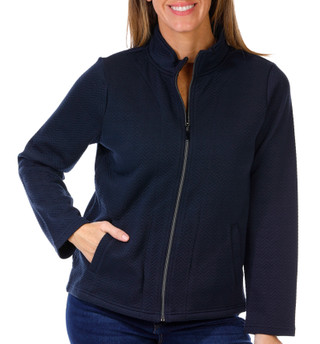 Thumbnail 1: Onque Onque Womens Long Sleeve Solid Herringbone Quilted Jacket 
