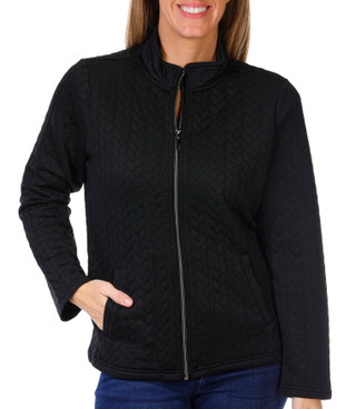 Thumbnail 1: Onque Onque Womens Long Sleeve Chevron Quilted Jacket 
