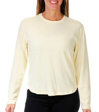 Thumbnail 1: RBX RBX Womens Active Long Sleeve Jacquard Mesh Crew Neck Top 