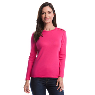 Thumbnail 1: Rafaella Rafaella Womens Laced Crew Neck Long Sleeve Top 