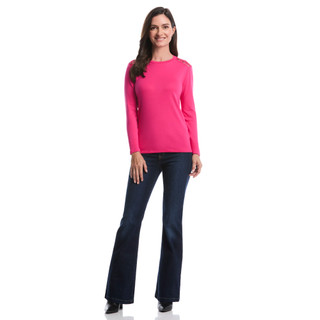 Thumbnail 2: Rafaella Rafaella Womens Laced Crew Neck Long Sleeve Top 