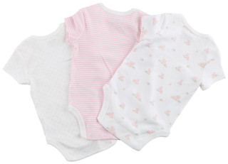 Thumbnail 2: Little Me Little Me Baby Girl 3 Pk Cotton Bunny Onesies 