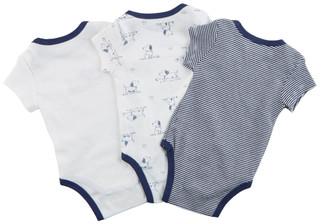Thumbnail 2: Little Me Little Me Baby Boy 3 Pk Cotton Puppy Onesies 