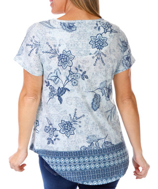 Thumbnail 2: ONE WORLD One World Womens Short Sleeve Embellished Top 