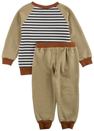 Thumbnail 2: PL KIDS PL Kids Toddler Boy 2 Pc Striped Fleece Outfit 