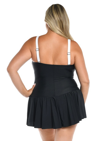Thumbnail 2: Maxine of Hollywood Maxine of Hollywood Plus Bandeau Princess Seam Swimdress 