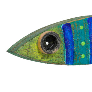 Thumbnail 3: Ti Designs TI Designs 5 Pc Artisan Green Blue Fish Wood Decor 