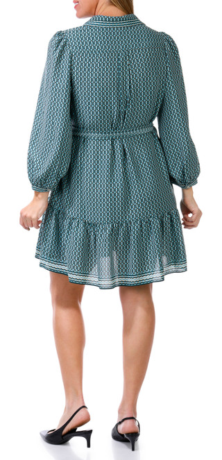 Thumbnail 2: MAX STUDIO Max Studio Womens Long Sleeve Button Front Mini Print Dress 