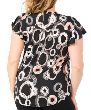 Thumbnail 2: Cocomo Cocomo Womens Short Sleeve Print Lace Up Top 