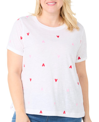 Thumbnail 1: Philosophy Philosophy Plus Short Sleeve Embroidered Hearts Top 