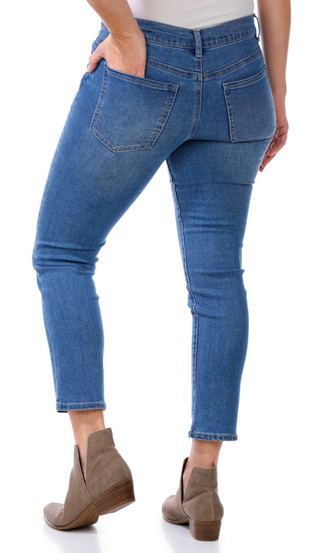 Thumbnail 2: D. Jeans D. Jeans Petite Mid Rise Slim Straight Leg Jeans 