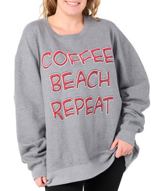 Thumbnail 1: . Pacific & Co Plus Coffee Beach Repeat Sweatshirt 