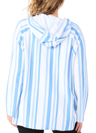 Thumbnail 2: REEL LEGENDS Reel Legends Plus Long Sleeve Baja Striped Hoodie 