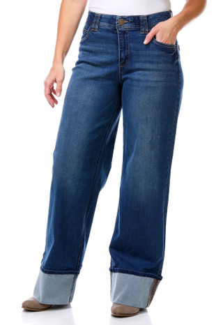 Thumbnail 1: Democracy Democracy Women's Ab-Tec Wide Leg Fixed Cuff Jeans 