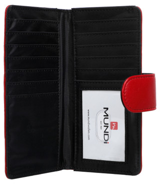 Thumbnail 2: Mundi Mundi Quilted Leather Slim Clutch Card Case Bifold Wallet 