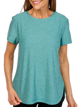 Thumbnail 1: Brisas Brisas Womens Active Short Sleeve Scoop Hem Top 