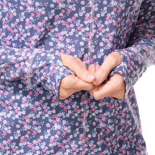 Thumbnail 2: Brisas Brisas Womens Athleisure Long Sleeve Ribbed Floral Top 