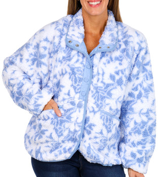 Thumbnail 1: REEL LEGENDS Reel Legends Womens Long Sleeve Tropical Snap Fuzzy Jacket 