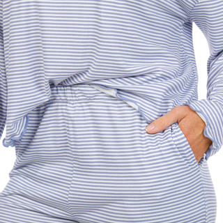 Thumbnail 3: SINCERELY JULES Sincerely Jules Womens 2 Pc Long Sleeve Striped Pajama Set 