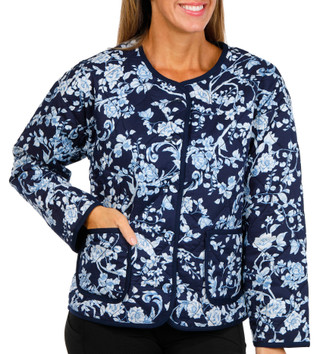 Thumbnail 1: Onque Onque Petite Floral Quilted Button Reversible Jacket 