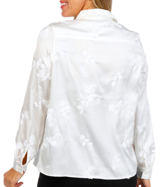 Thumbnail 2: Nanette Lepore Nanette Lepore Womens Long Sleeve Floral Sequin Button Top 