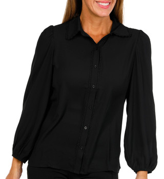 Thumbnail 1: Zac & Rachel Zac & Rachel Womens Long Sleeve Woven Lace Button Down Top 