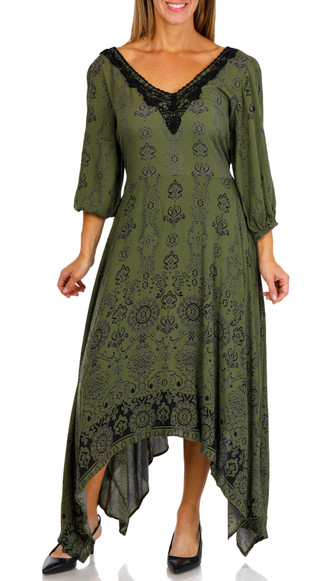 Thumbnail 1: Lola P Lola P Womens 3/4 Sleeve Print Dress 