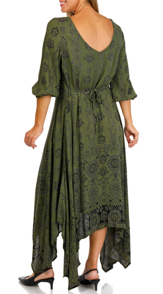 Thumbnail 3: Lola P Lola P Womens 3/4 Sleeve Print Dress 