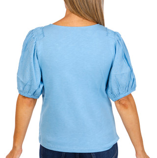 Thumbnail 2: Kaktus Kaktus Womens Short Sleeve Slub Knit Textured Top 