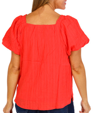 Thumbnail 2: LIV LOS ANGELES Liv Los Angeles Womens Short Sleeve Square Neck Top 