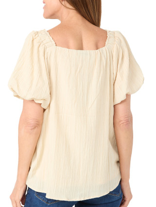Thumbnail 2: LIV LOS ANGELES Liv Los Angeles Womens Short Sleeve Square Neck Top 
