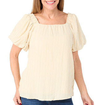 Thumbnail 1: LIV LOS ANGELES Liv Los Angeles Womens Short Sleeve Square Neck Top 