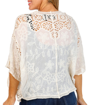 Thumbnail 2: LIV LOS ANGELES Liv Los Angeles Womens 3/4 Sleeve Crochet Cutout Cardigan 