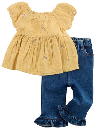 Thumbnail 1: Rare Editions Rare Editions Baby Girls 2 Pc Jeans Set 