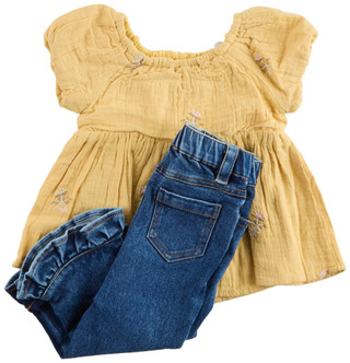 Thumbnail 2: Rare Editions Rare Editions Baby Girls 2 Pc Jeans Set 