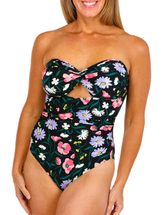 Thumbnail 1: KATE SPADE Kate Spade Womens Print Bandeau One Piece Swimsuit 