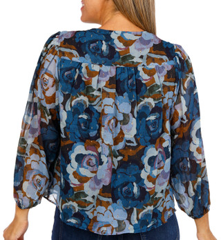 Thumbnail 2: Zac & Rachel Zac & Rachel Petite Long Sleeve Floral Chiffon Top 