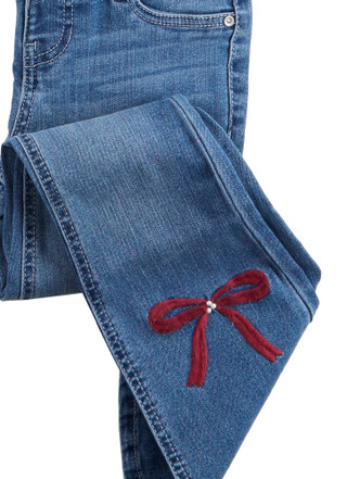 Thumbnail 2: Squeeze Squeeze Big Girls Bow Flare Leg Jeans 