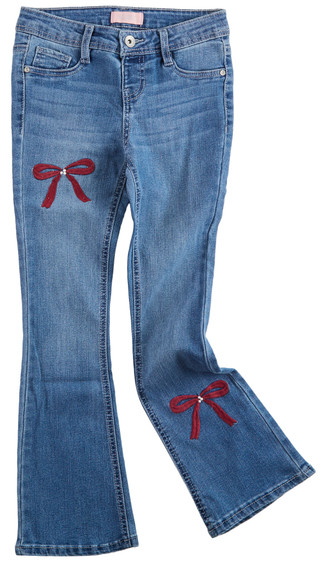 Thumbnail 1: Squeeze Squeeze Big Girls Bow Flare Leg Jeans 