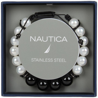 Thumbnail 1: Nautica Nautica Two Tone Glass Pearl Bracelet 