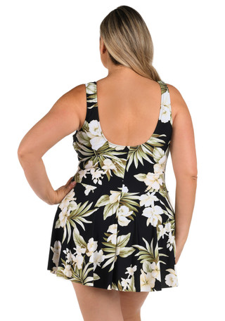 Thumbnail 3: Maxine of Hollywood Maxine of Hollywood Plus Island Greenery Surplice Swim Dres 