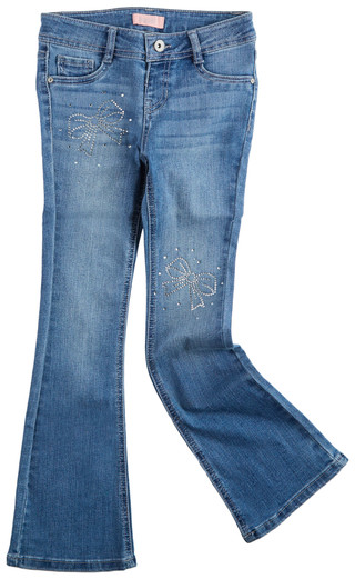 Thumbnail 1: Squeeze Squeeze Big Girls Bling Bow Flare Jeans 
