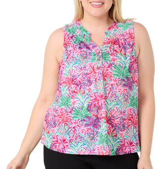 Thumbnail 1: Stella Parker Stella Parker Plus Sleeveless Smock Neck Top 