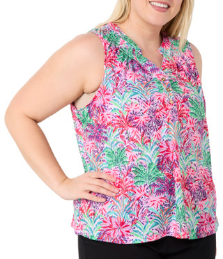 Thumbnail 3: Stella Parker Stella Parker Plus Sleeveless Smock Neck Top 