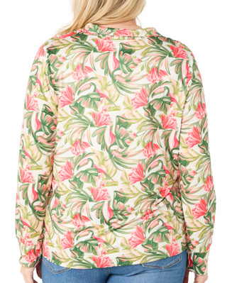 Thumbnail 2: Stella Parker Stella Parker Plus Long Sleeve 1/4 Zip Printed Top 