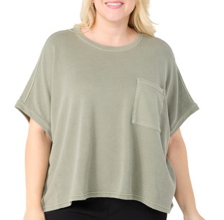 Thumbnail 1: C&C California C&C California Plus Short Sleeve Sunwashed Beach Terry Top 