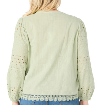 Thumbnail 2: INDUSTRY Industry Plus Long Sleeve Eyelet Button Down Top 